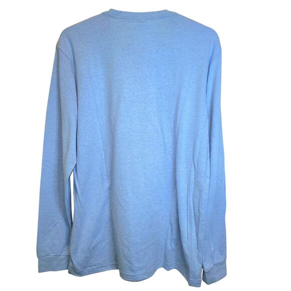 Long Sleeve Tee "More Snow..." Ski Theme Funny Mens Unisex Large Light Blue New - Picture 4 of 10